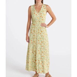 Market & Spruce Marinca Double Waist Cinch Detail Maxi Dress M | Pale Yellow EUC